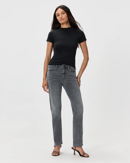 Luna Stretch Slim Straight Jeans - 24 / Black