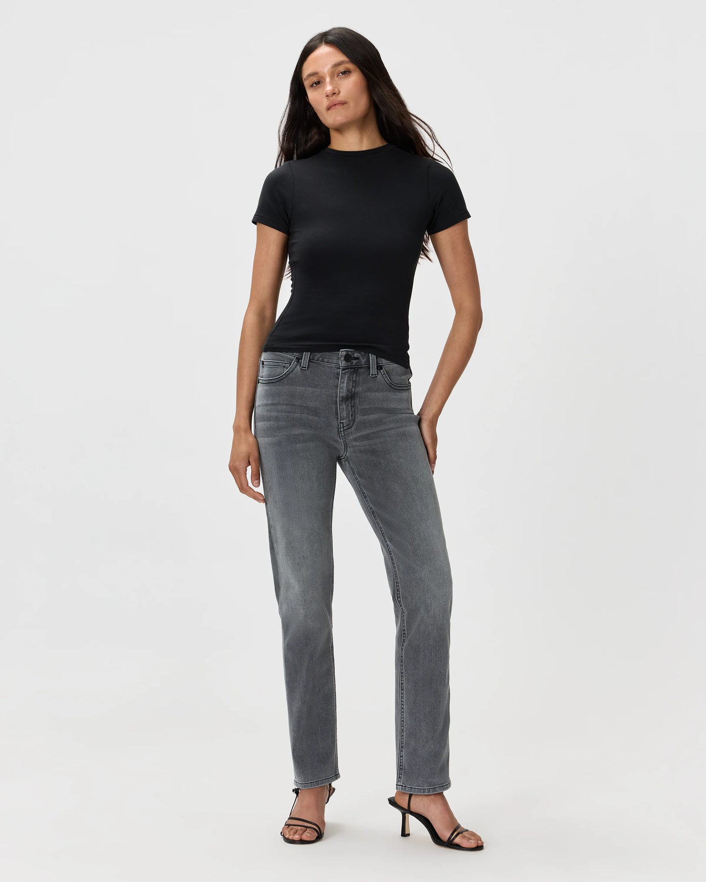 Luna Stretch Slim Straight Jeans - 24 / Black