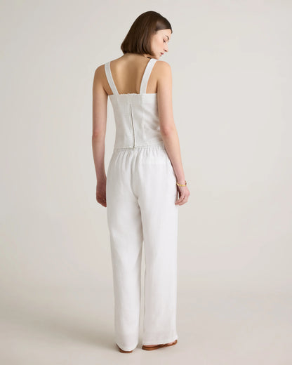 100% European Linen Pleated Trouser - 0 / Bayberry Olive