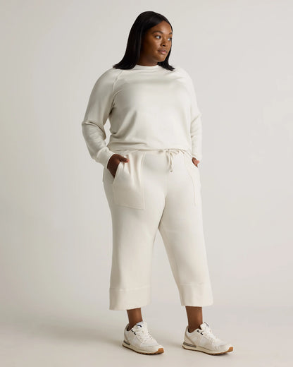 SuperSoft Fleece Cropped Wide Leg Pants - 1X / Heather Grey