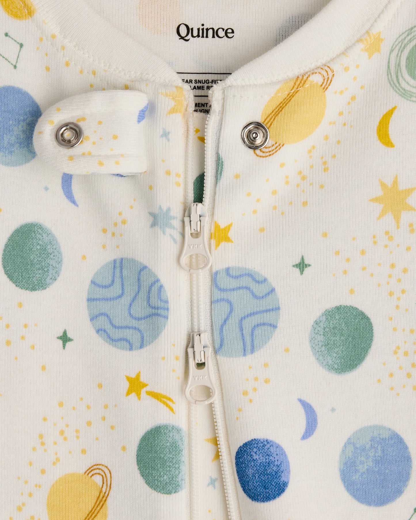 100% Organic Cotton One Piece Pajama - 0-3M / Navy Stripe