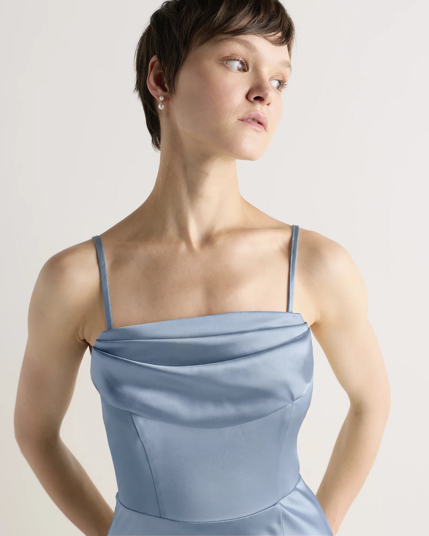 Aurora Stretch Satin Convertible Dress - 0 / Garden Sage Green