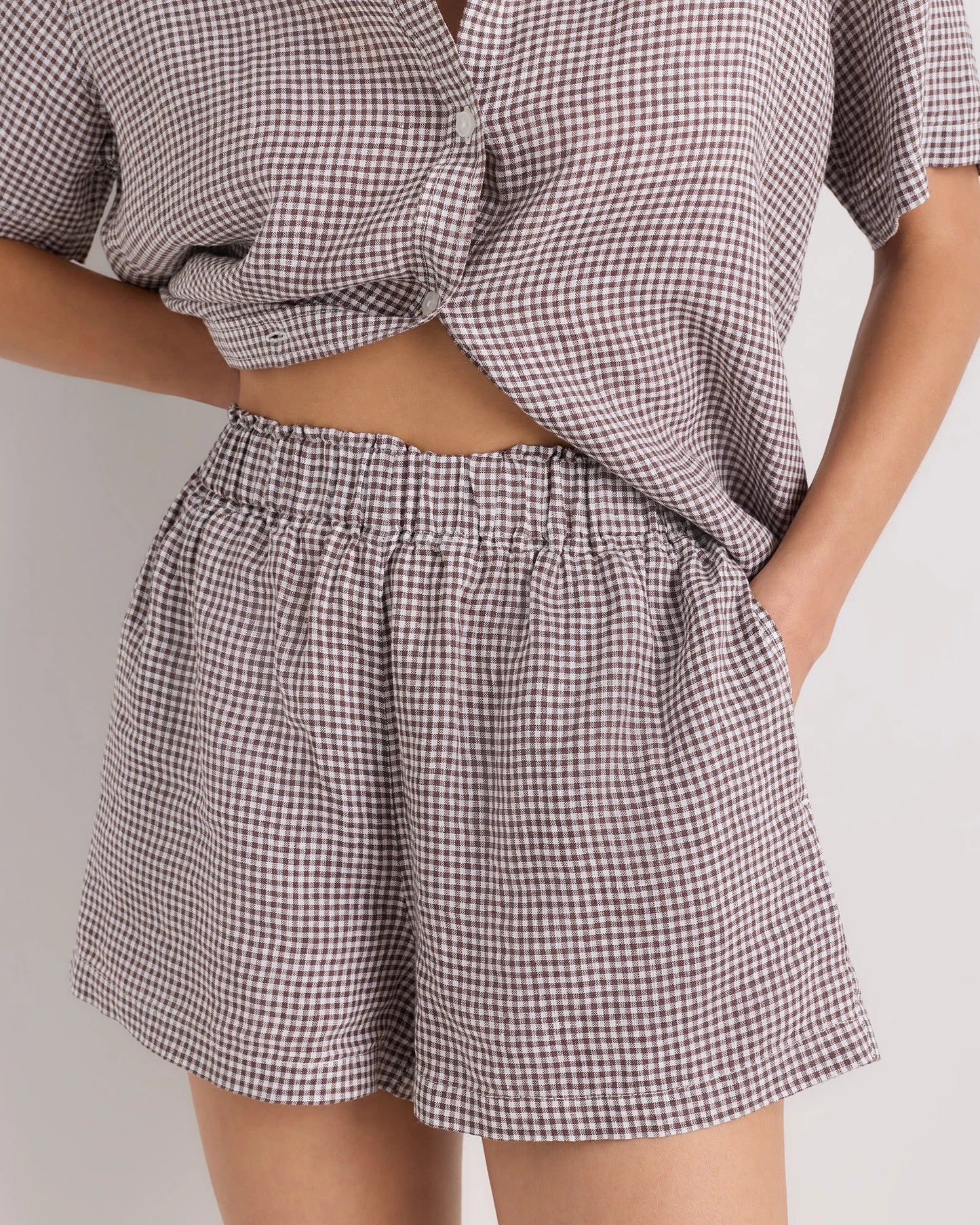 100% European Linen Shorts Pajama Set - XS / French Blue