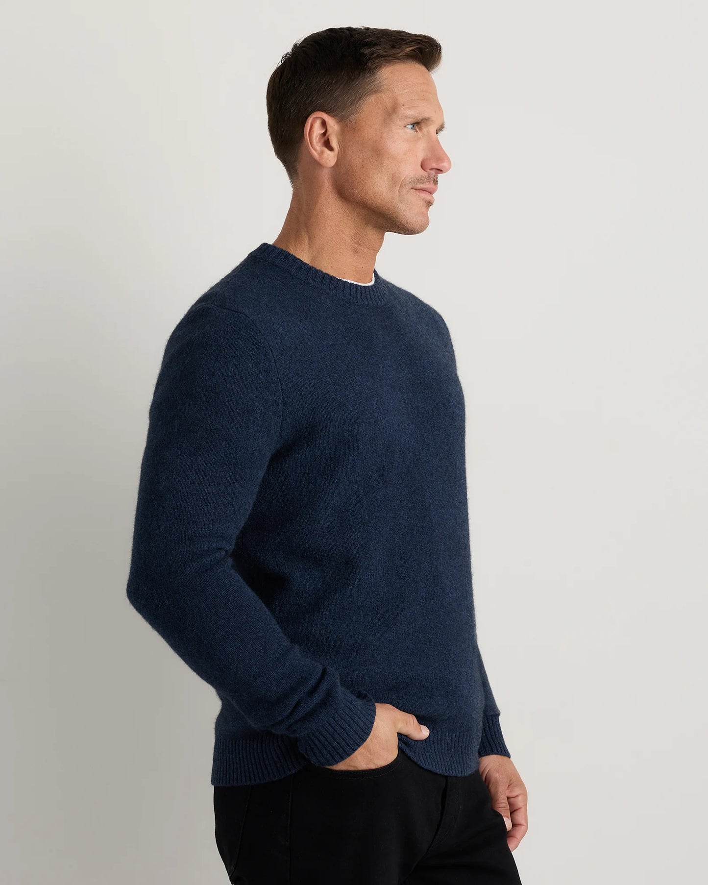 100% Yak Wool Crewneck Sweater - XS / Starry Night Navy