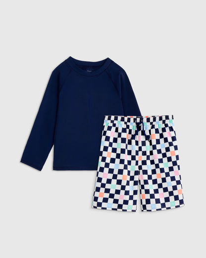 Swim Trunk and Rash Guard Set - 2T / Wavy Fish