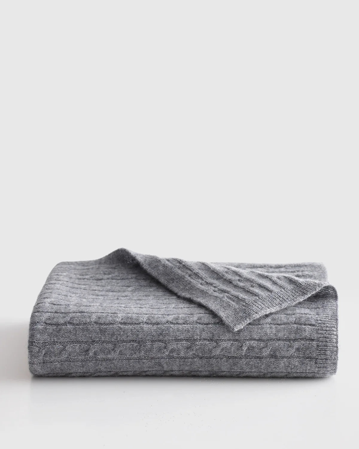 Mongolian Cashmere Cable Knit Baby Blanket - One Size / Teak