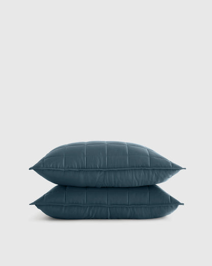 Bamboo Box Quilted Sham Set - Standard / Sage