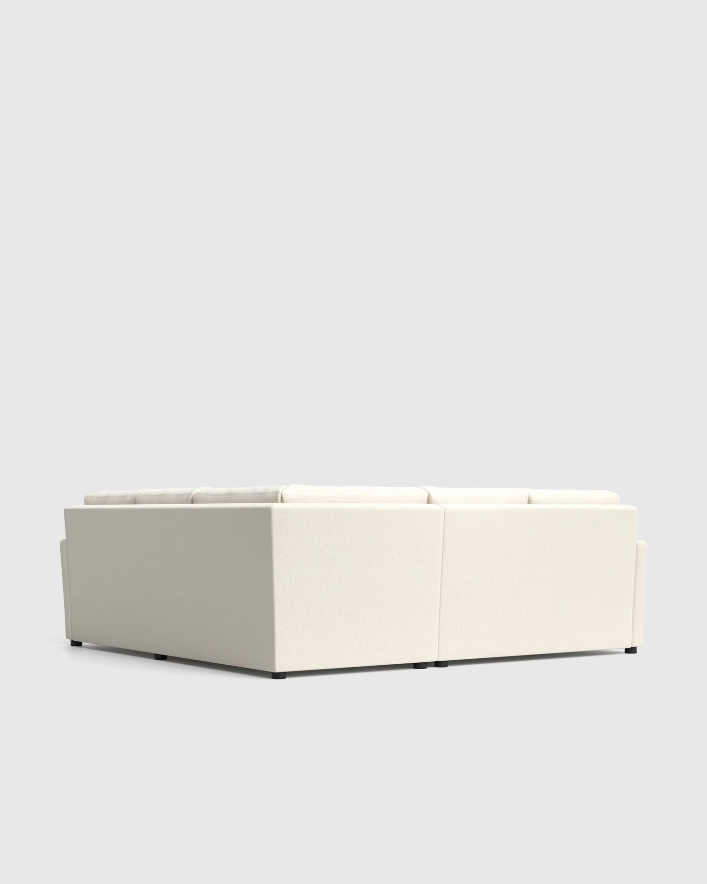 Brennan L Sectional in Performance Chenille Linen Blend - 99x99 / Snow