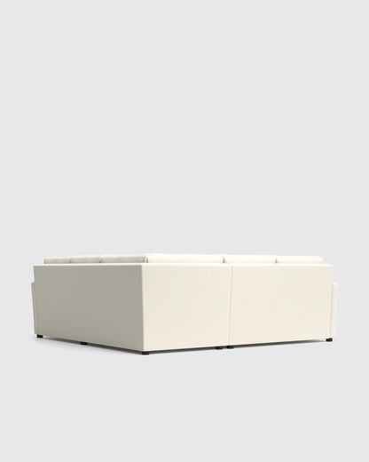 Brennan L Sectional in Performance Chenille Linen Blend - 99x99 / Snow