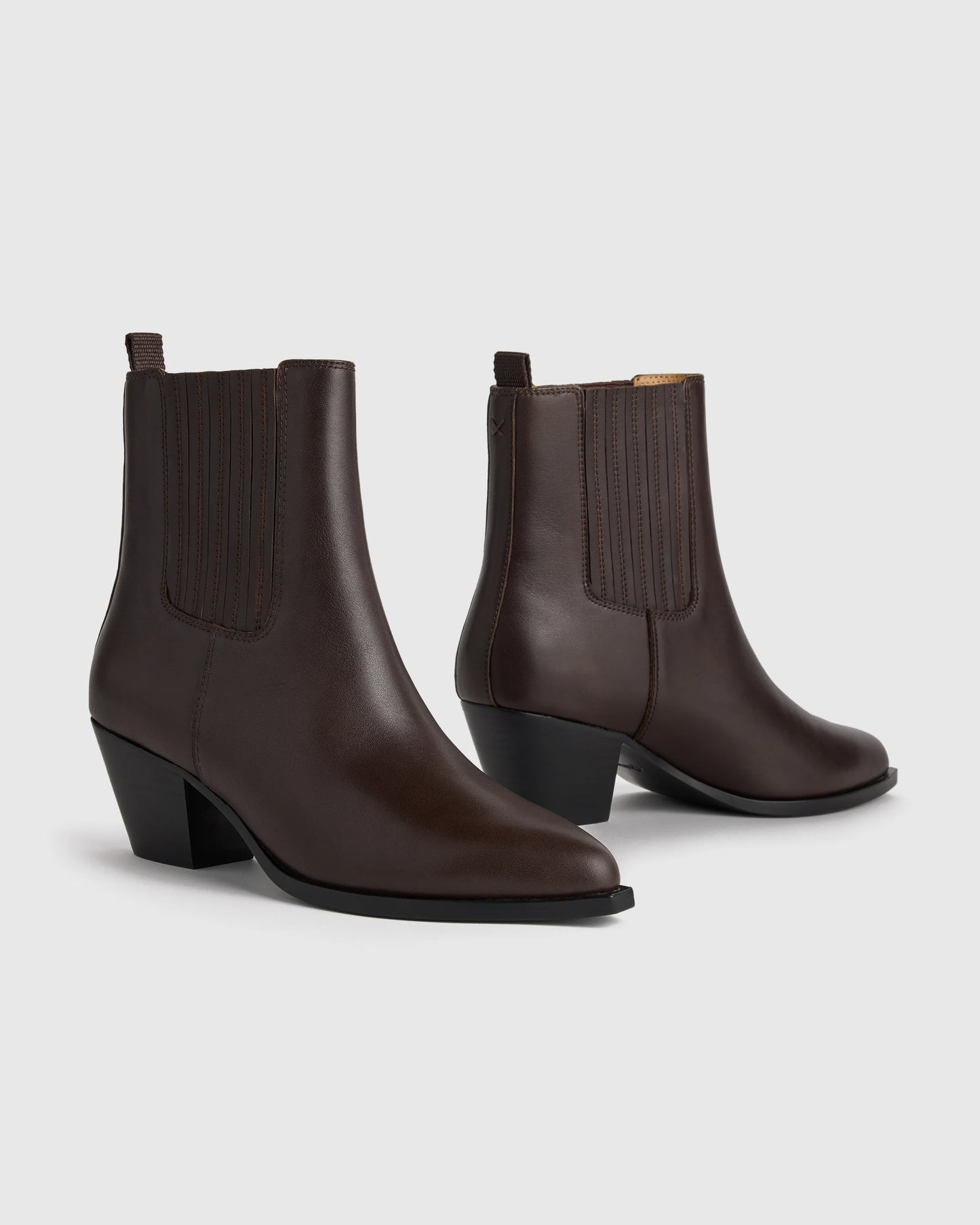 Italian Leather Western Chelsea Ankle Boot - 5 / Coffee Bean