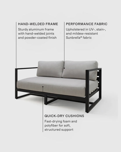 Linear Aluminum Outdoor Sofa - 65" / Dark Charcoal