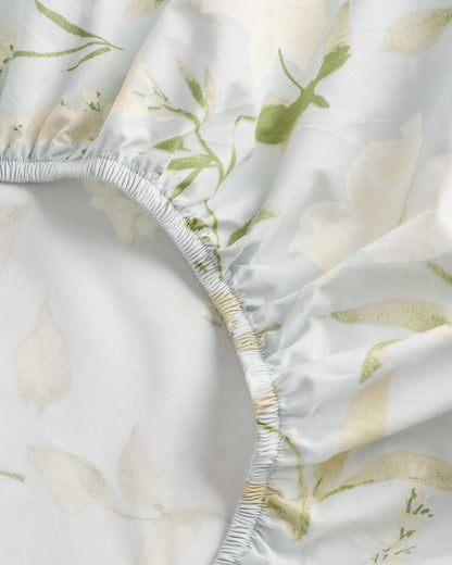 Organic Crisp Percale Floral Sheet Set - Twin / Blue Florette