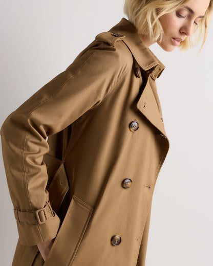 Comfort Stretch Long Trench Coat - XS / Dark Khaki