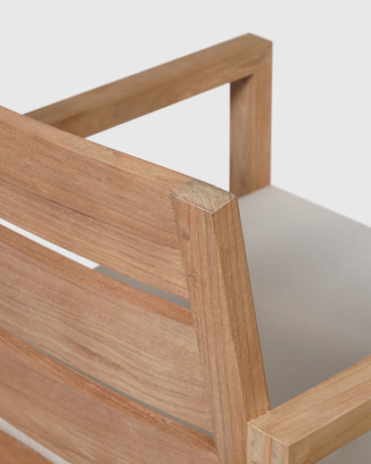 Linear Solid Teak Outdoor Dining Armchair - One Size / Natural Teak