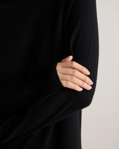 Mongolian Cashmere Turtleneck Sweater Dress - XS / Moss