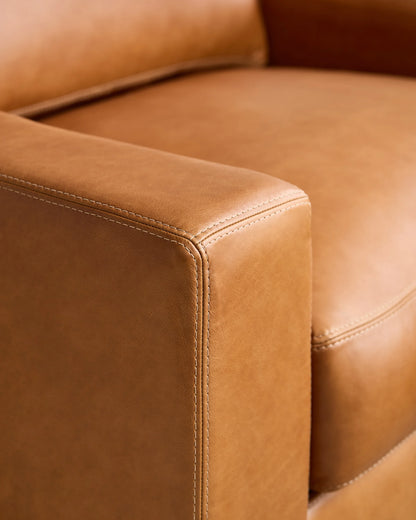 Stillman Accent Chair in Leather - One Size / Auburn