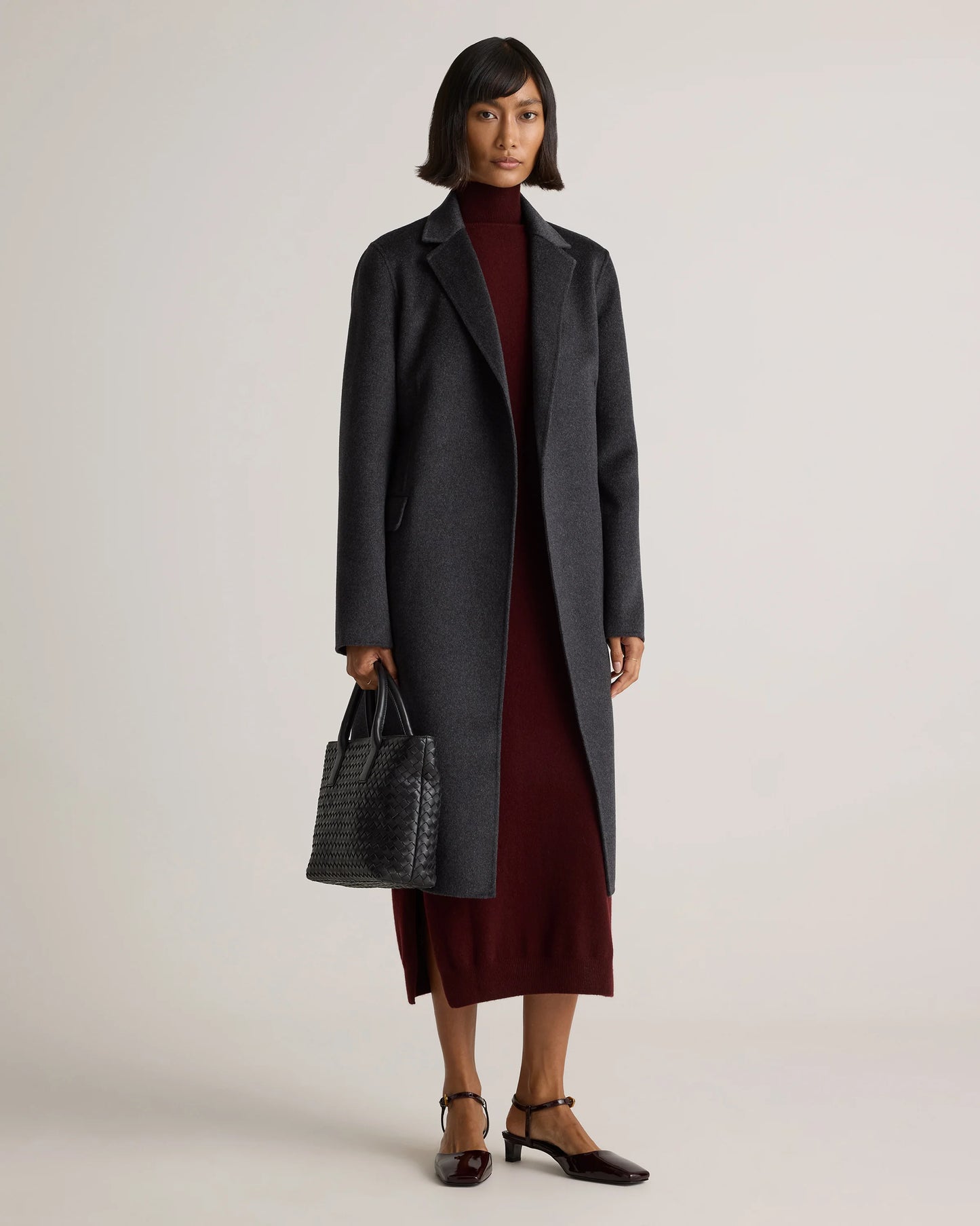 100% Mongolian Cashmere Double-Faced Wrap Coat - XS / Camel