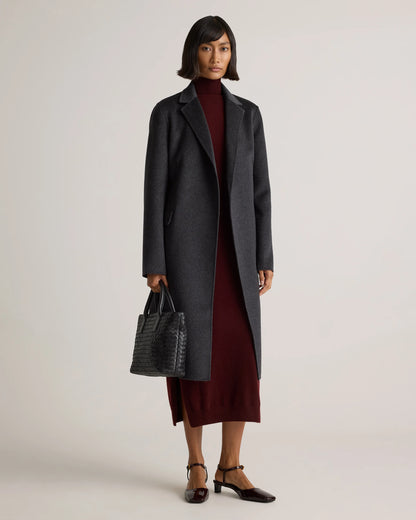 100% Mongolian Cashmere Double-Faced Wrap Coat - XS / Camel
