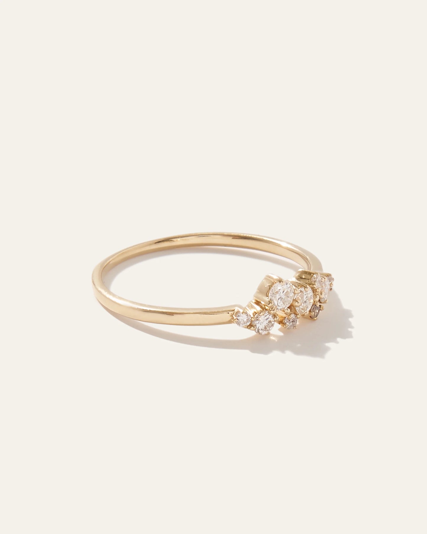 14K Gold Diamond Scatter Ring - 4 / White Gold