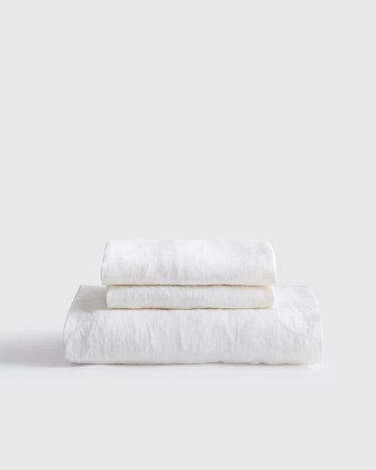 European Linen Fitted Sheet Set - Twin / Peach