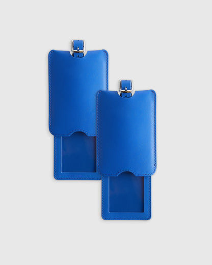 Nappa Leather Luggage Tag (2-Pack) - One Size / Cobalt Blue
