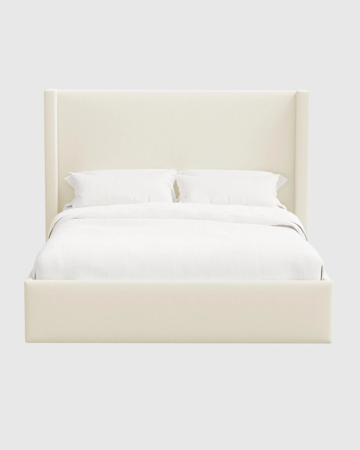 Wingback Bed in Performance Linen Blend - Full / Ivory