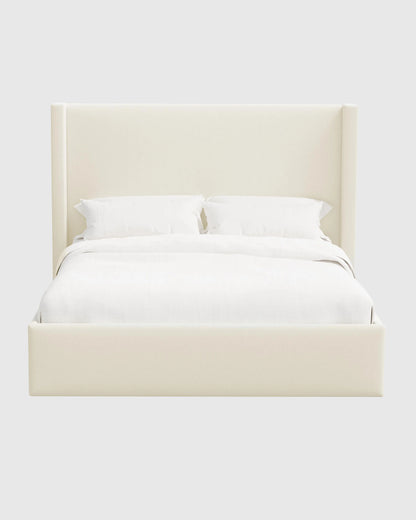 Wingback Bed in Performance Linen Blend - Full / Ivory