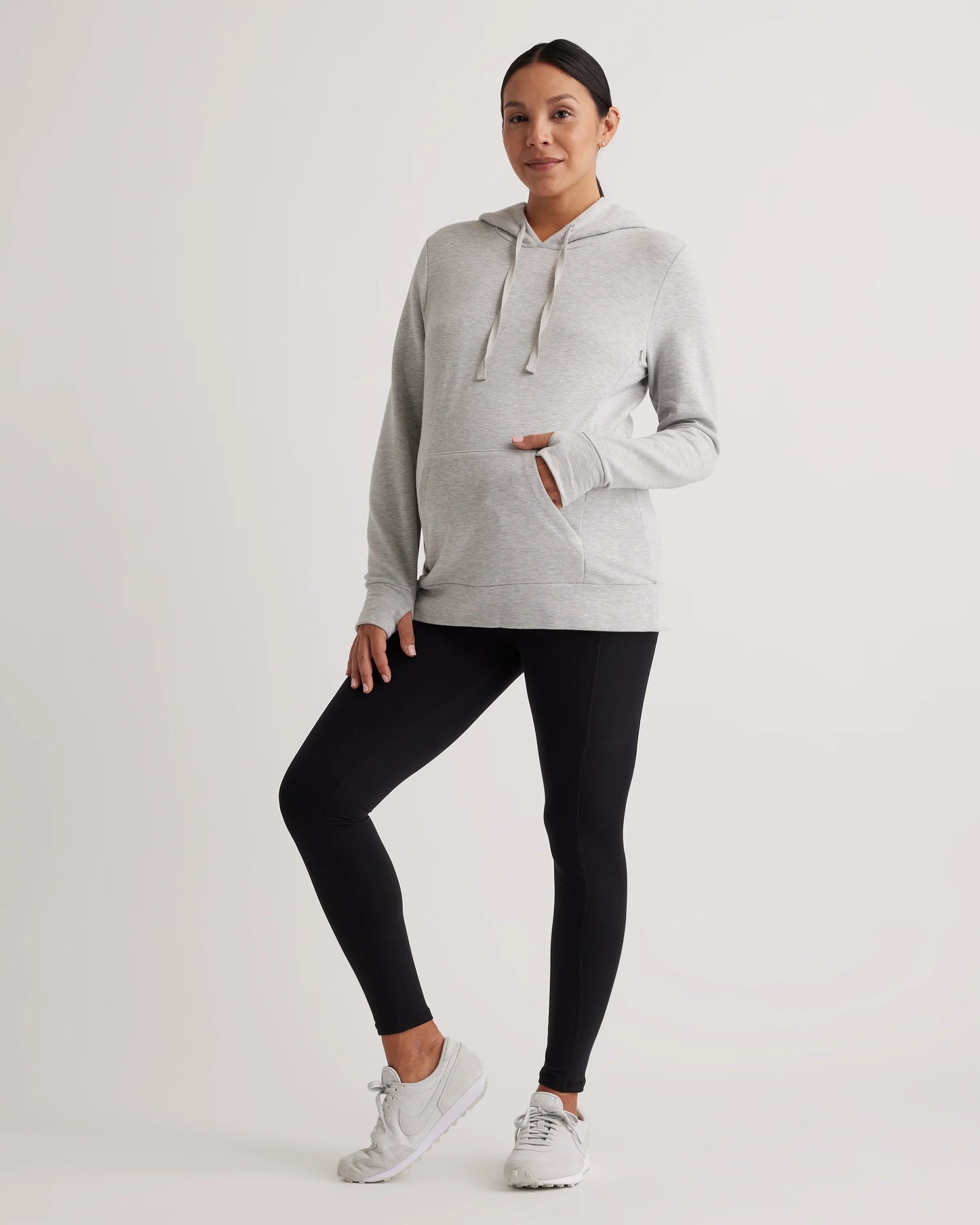 SuperSoft Fleece Maternity & Nursing Hoodie - XS / Off-White