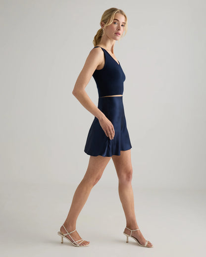 100% Washable Silk Mini Skirt - XS / Champagne