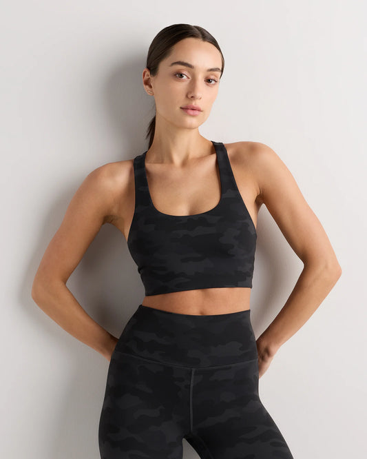 Ultra-Form Scoop Neck Longline Bra - XS / Black Camo