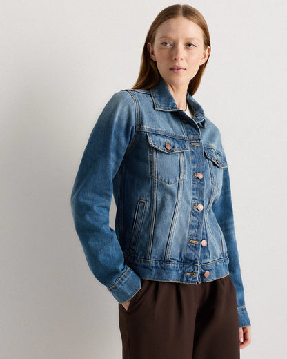 100% Organic Cotton Denim Jacket - XS / Indigo Blue