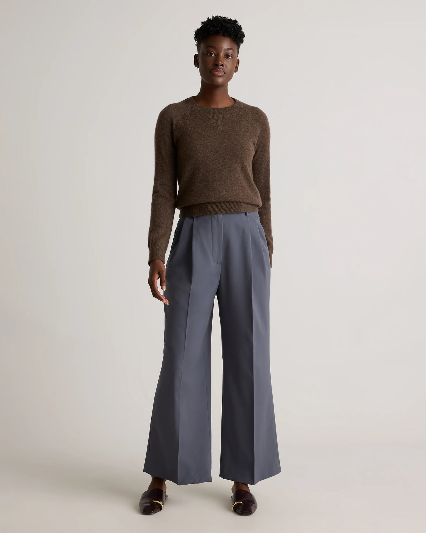 Mongolian Shrunken Cashmere Sweatshirt - XS / True Navy
