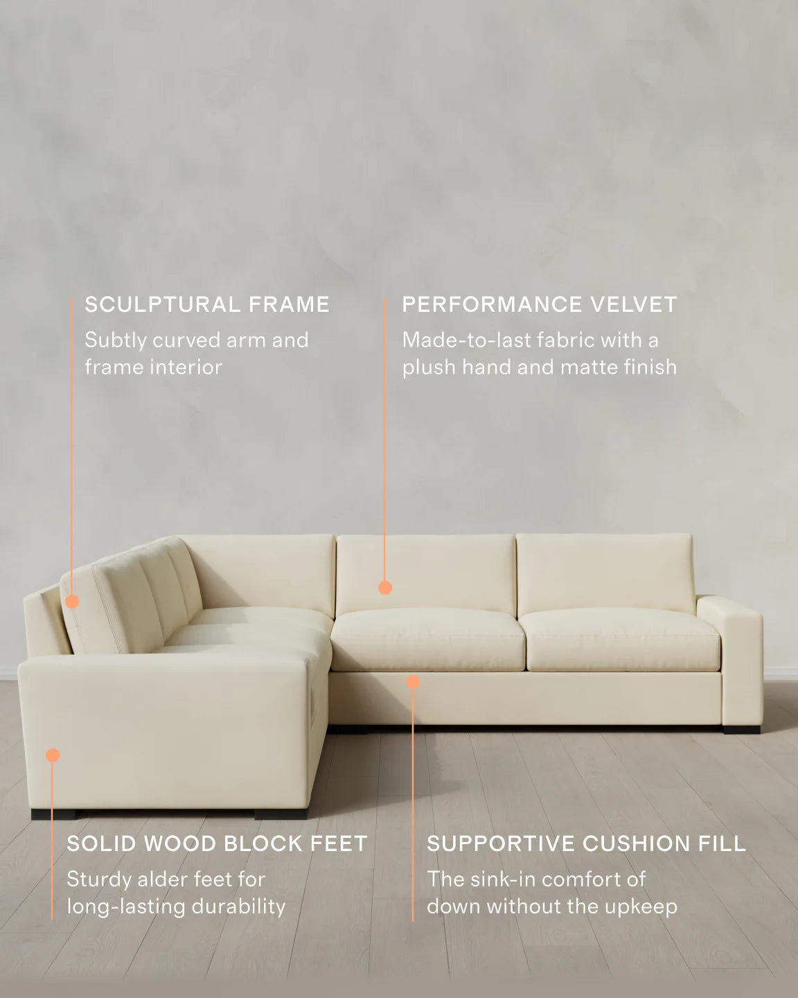 Stillman L Sectional in Performance Velvet - 116x116 / Java