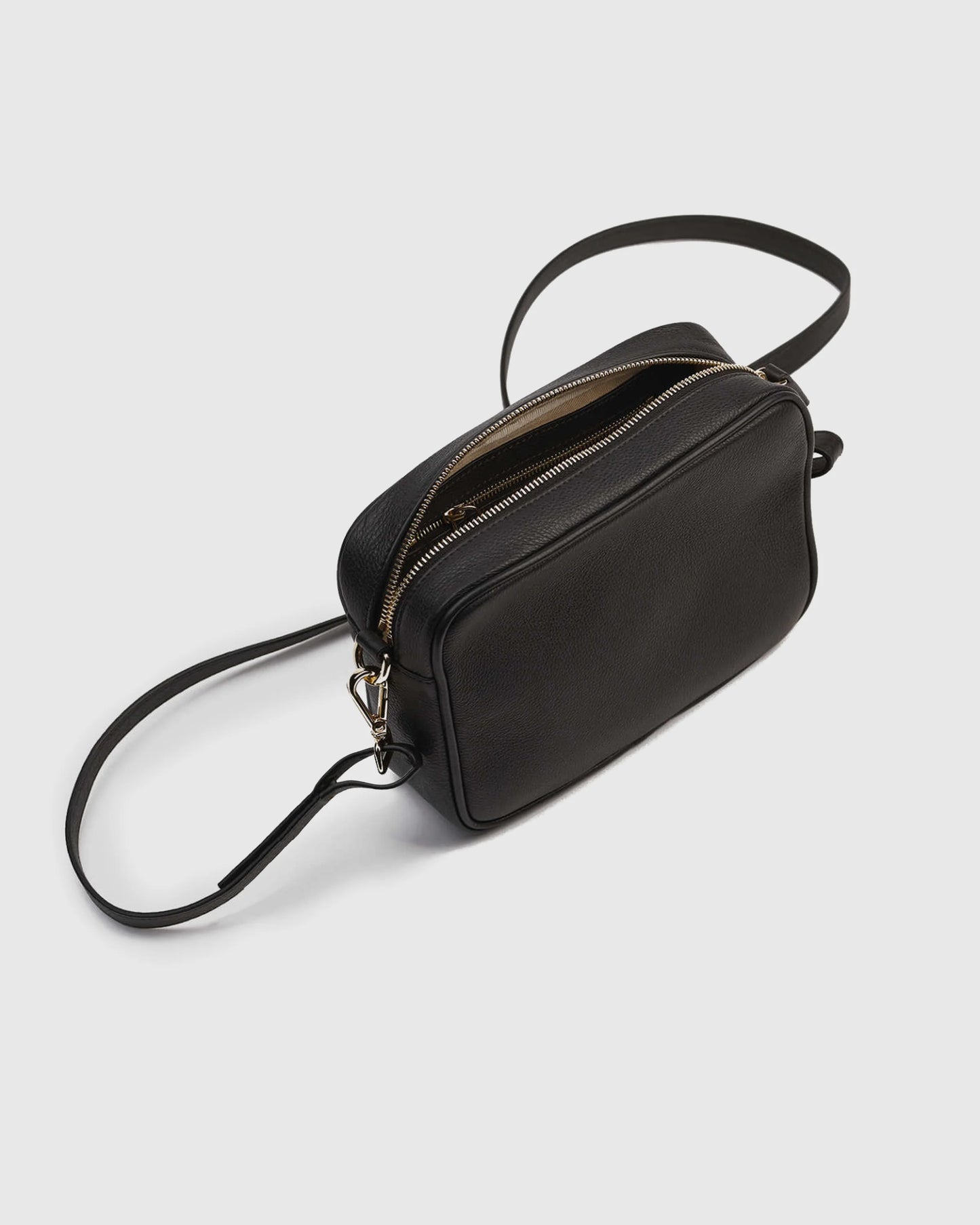 Italian Leather Crossbody Bag - One Size / Black Croco