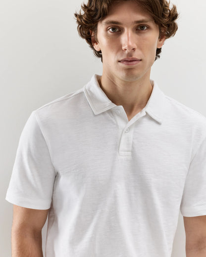 100% Organic Cotton Slub Polo - S / Classic White
