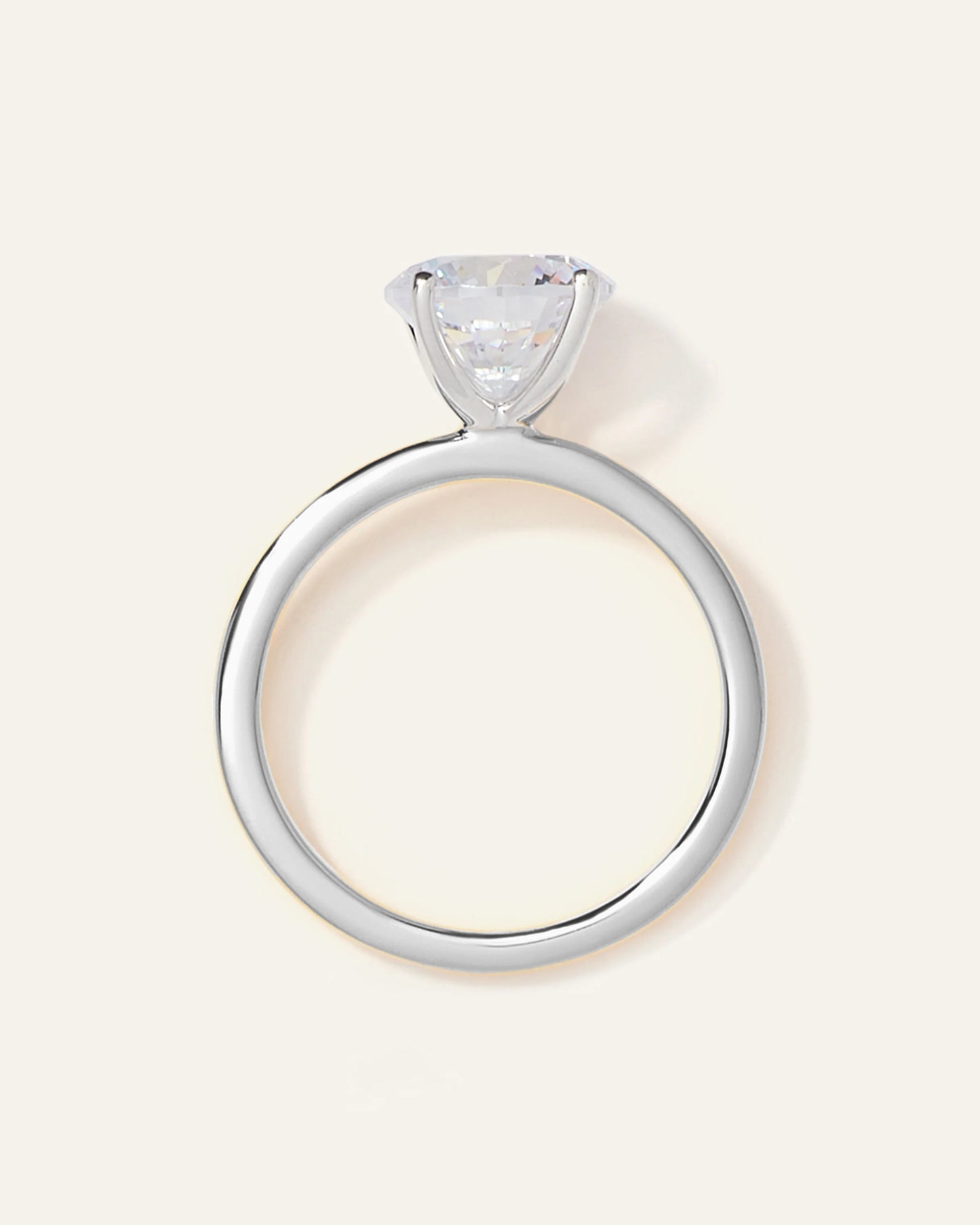 Lab Grown Diamond Round Petite Classic Engagement Ring - 2ct - 4 / Yellow Gold