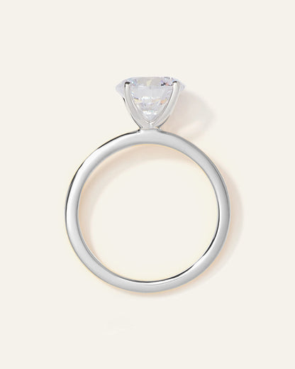 Lab Grown Diamond Round Petite Classic Engagement Ring - 2ct - 4 / Yellow Gold