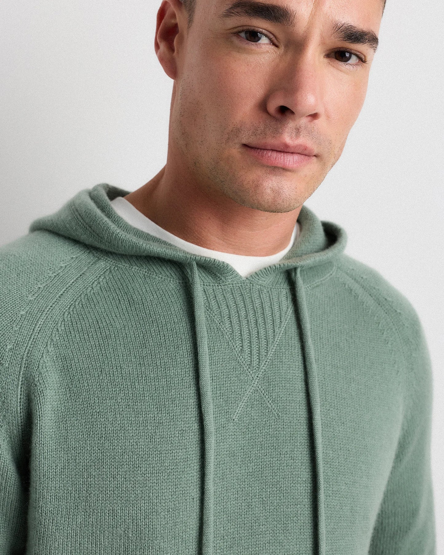 Mongolian Cashmere Pullover Hoodie - XS / Sea Spray Green