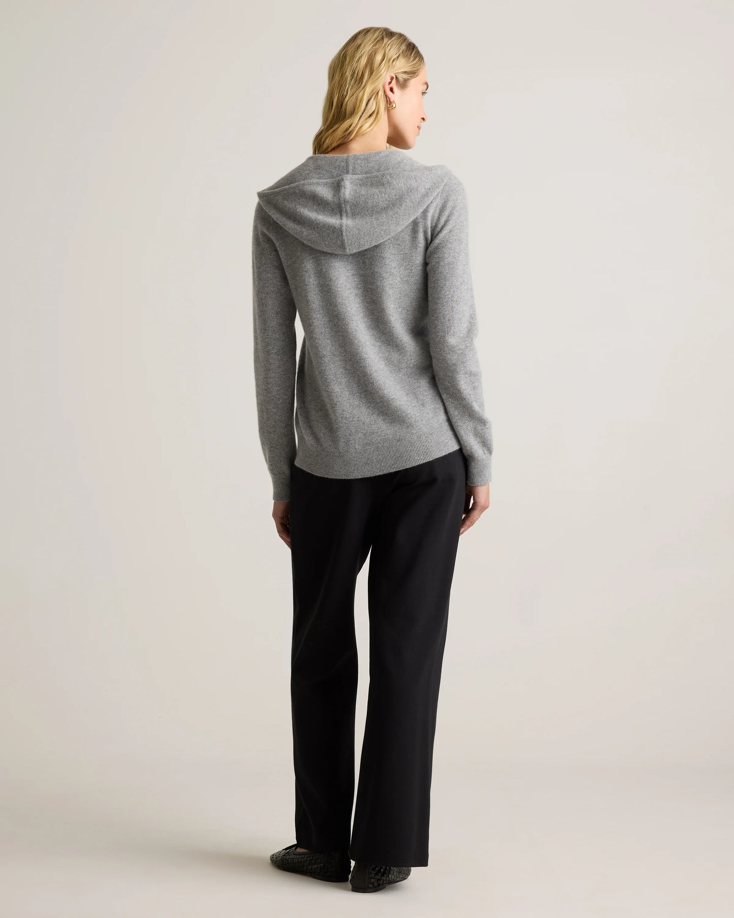 Mongolian Cashmere Full-Zip Hoodie - XS / Heather Grey