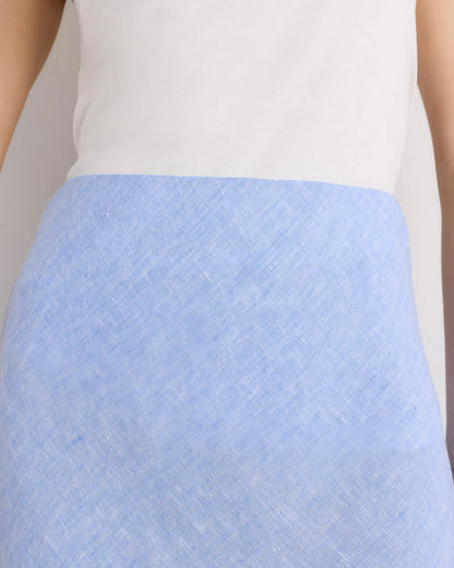 100% European Linen Midi Slip Skirt - XS / Bayberry Olive