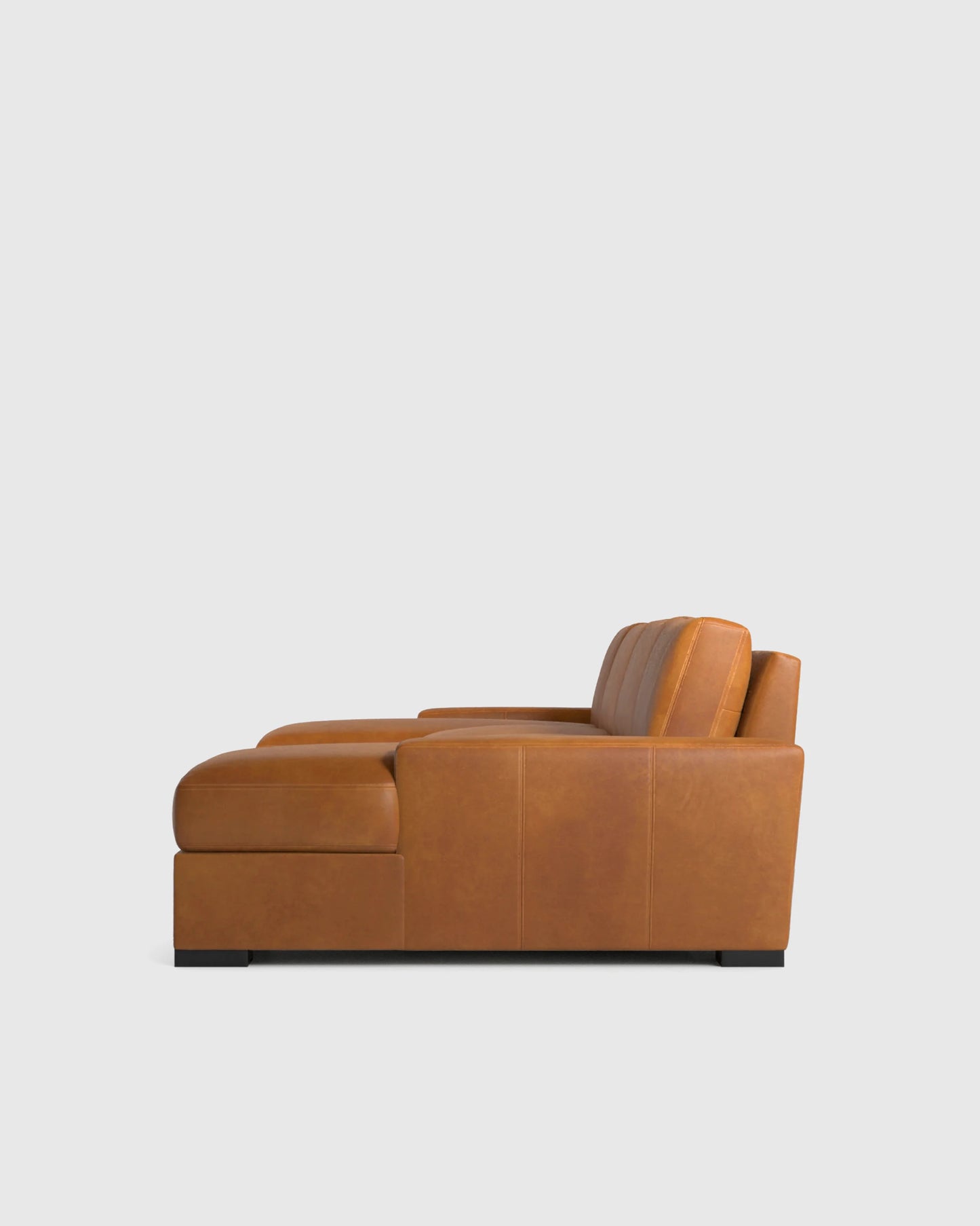 Stillman U Sectional in Leather - One Size / Auburn