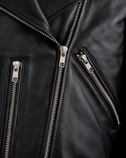 100% Leather Motorcycle Jacket - XS / Cognac