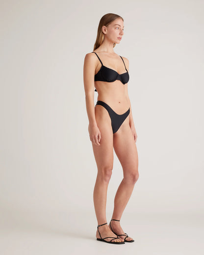 Italian High-Leg Bikini Bottom - XS / Mocha Midi Dot
