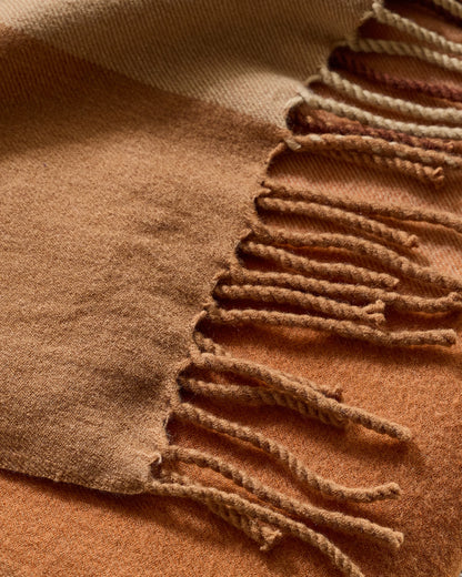 Lambswool Throw Blanket - 50x70 / Brown/Amber Plaid