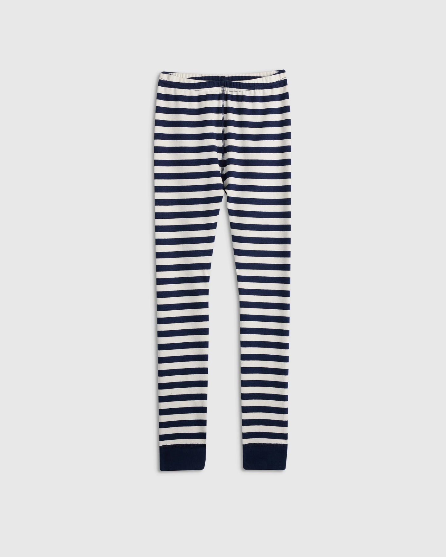 100% Organic Cotton Long Sleeve and Pant Pajama Set - 6 / Navy Stripe