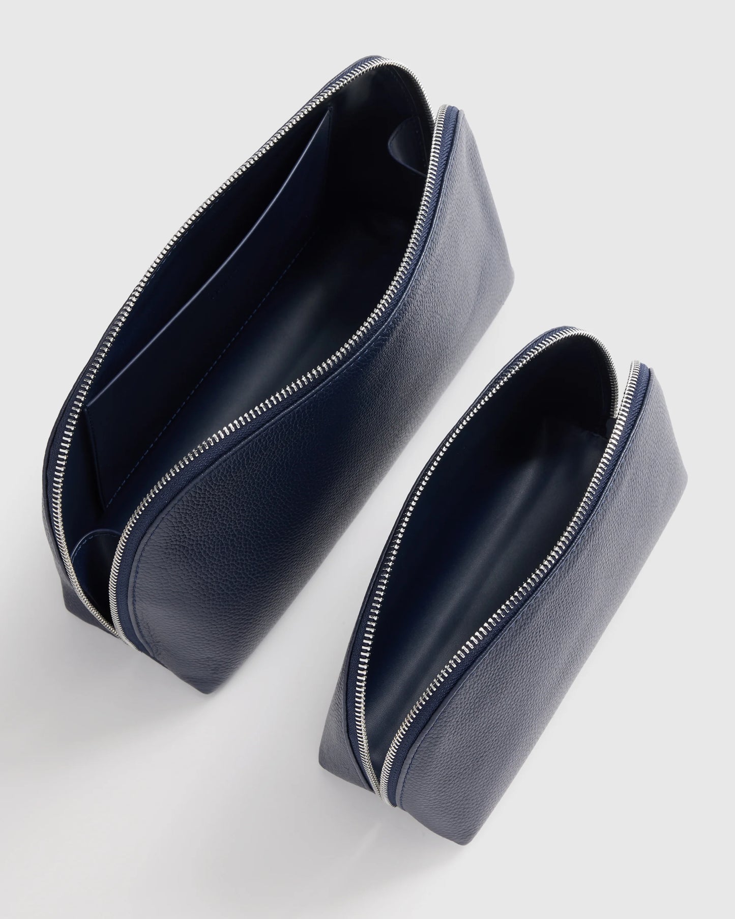 Italian Leather Pouch Travel Set - One Size / Deep Navy