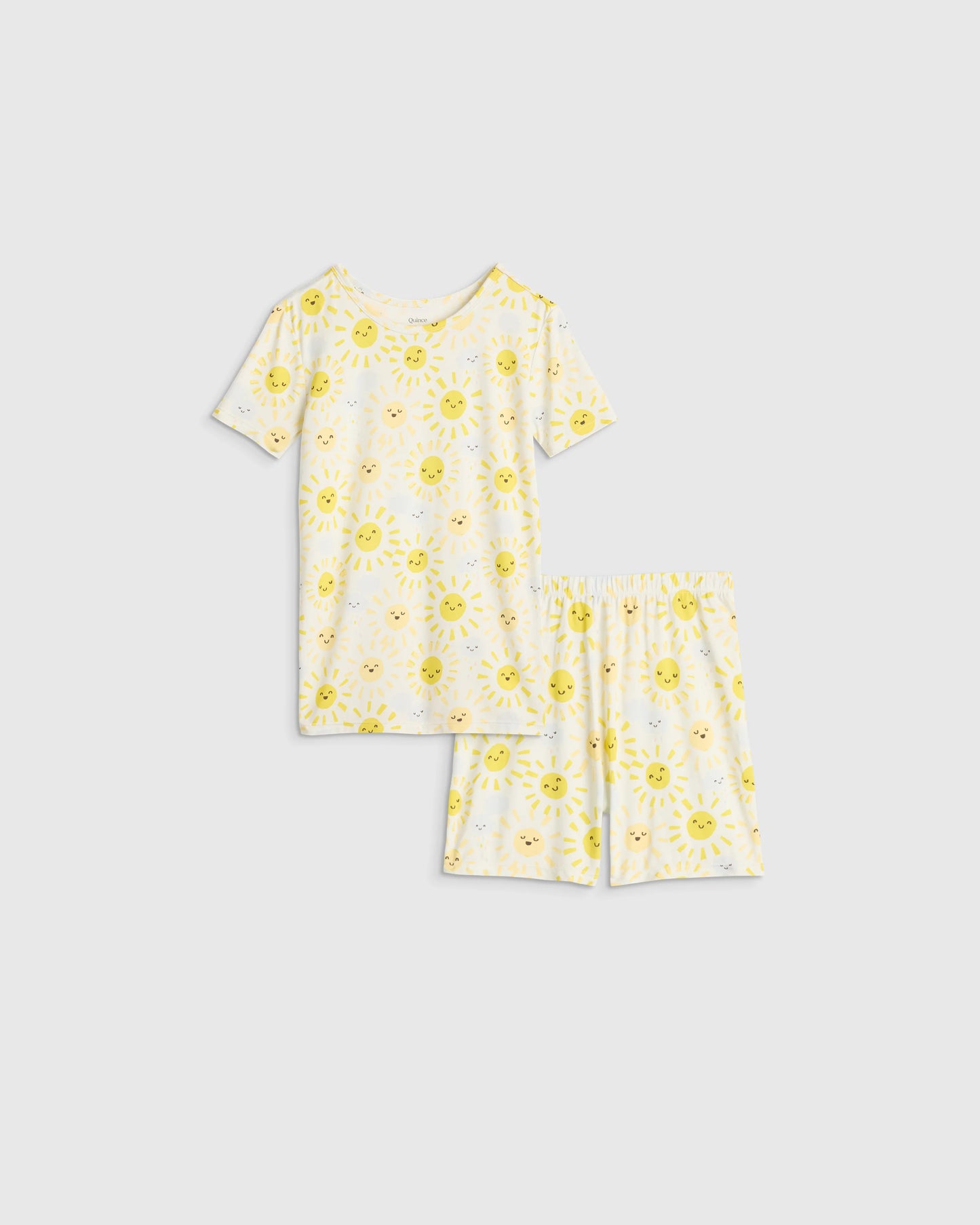 Bamboo Short Sleeve and Shorts Pajama Set - 2T / Lavender Hearts