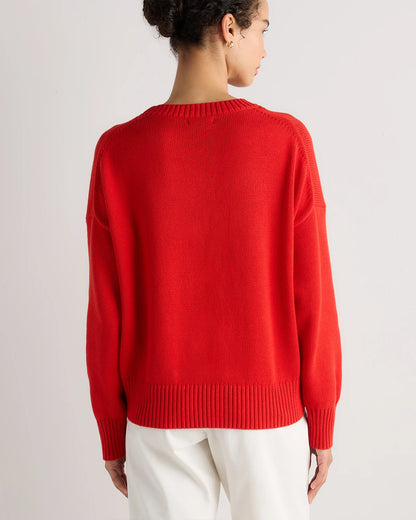 100% Organic Cotton Boyfriend Crew Sweater - XS / Buerre Yellow