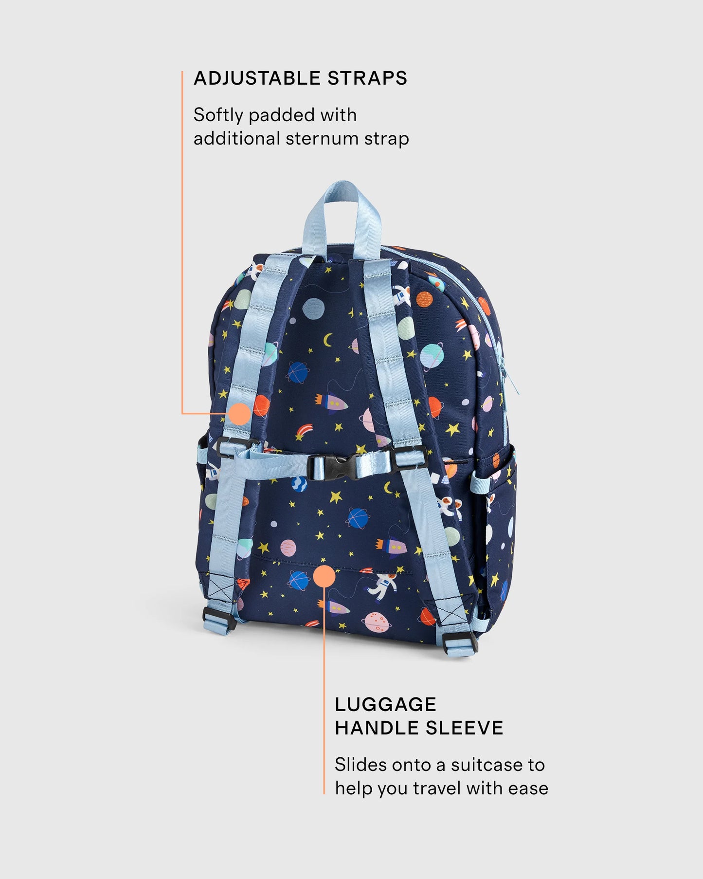 Recycled Double Pocket Backpack - One Size / Rainbow Clouds