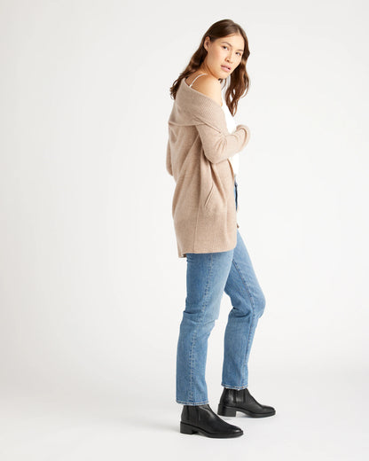 Mongolian Spring Cashmere Open Cardigan Sweater - XS / Oatmeal